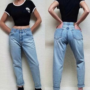 RARE Vintage 90s Calvin Klein Button Fly Easy Fit Sandblast Stone Wash Mom Jeans